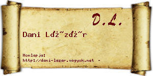 Dani Lázár névjegykártya